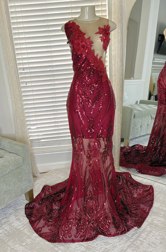 Maroon Prom Gown